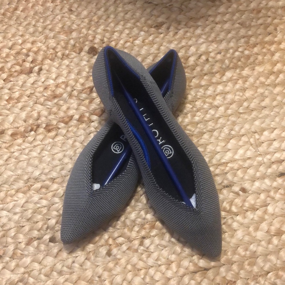 Rothy’s Cloud Grey Birdseye flats size 6.5 in box!